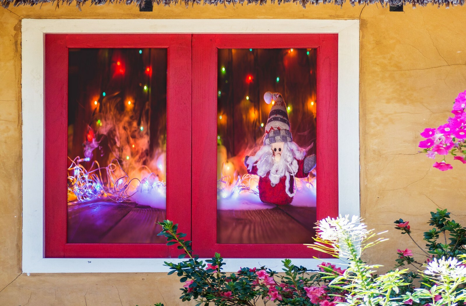 3D Santa Claus ZHU925 Window Film Print Sticker Cling Stained Glass UV Zoe