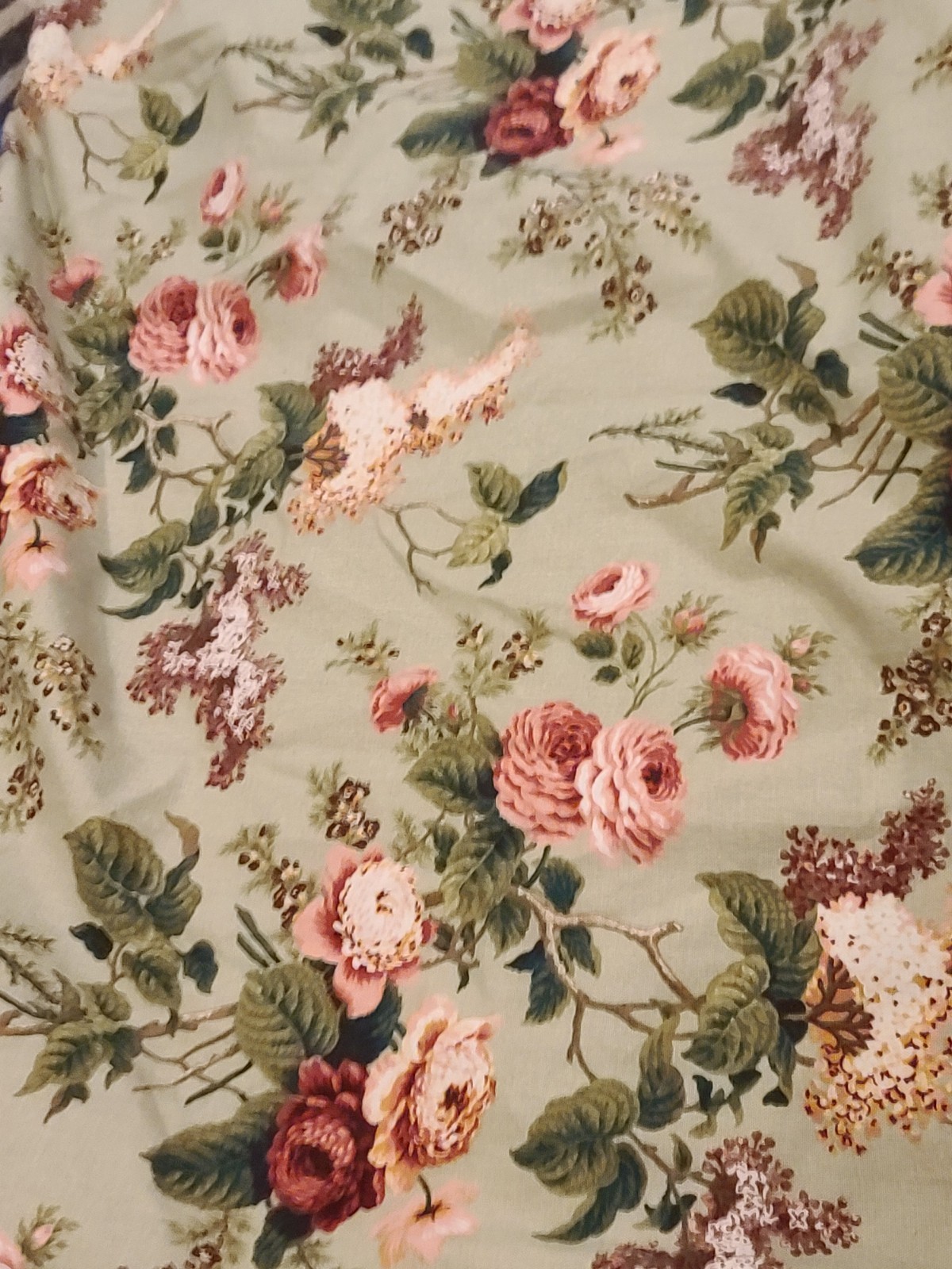 4pc WAVERLY EMMA’S GARDEN PINK Green FLORAL ROSES Lined DRAPES Curtains 84″L