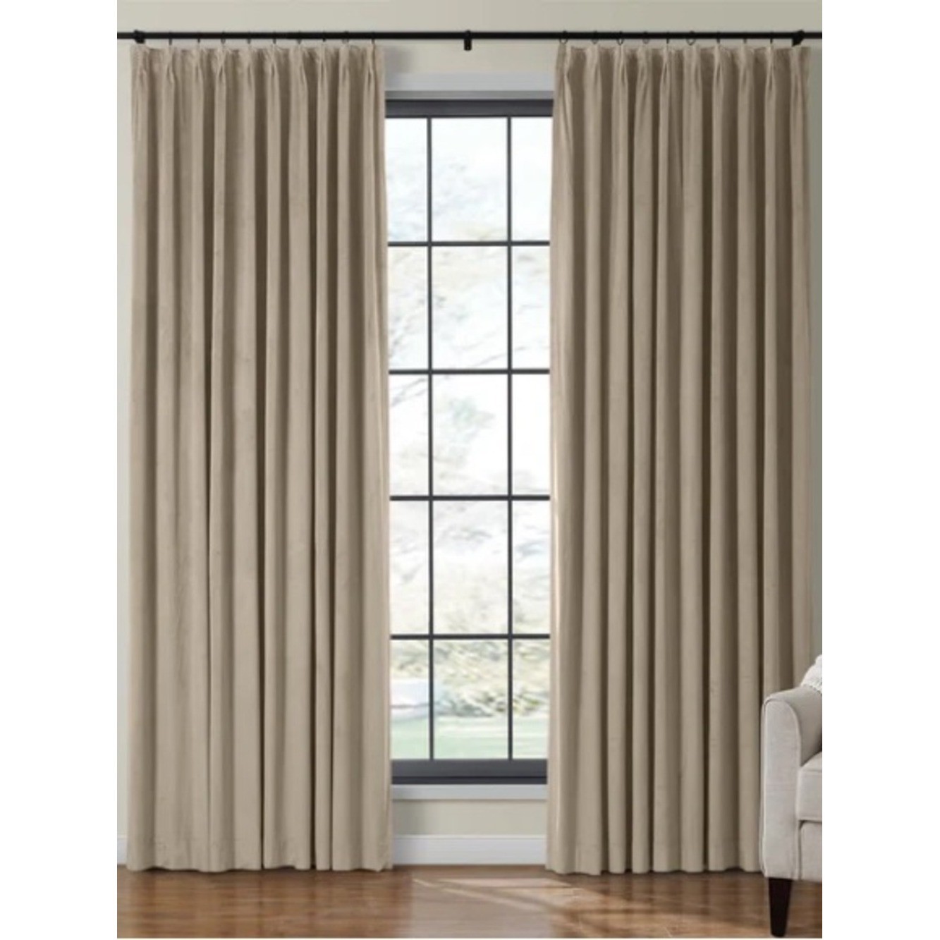 ChadMade (2) Panels 50Wx120L Back Tab/Rod Pocket 2 in 1 Heading Velvet Curtains