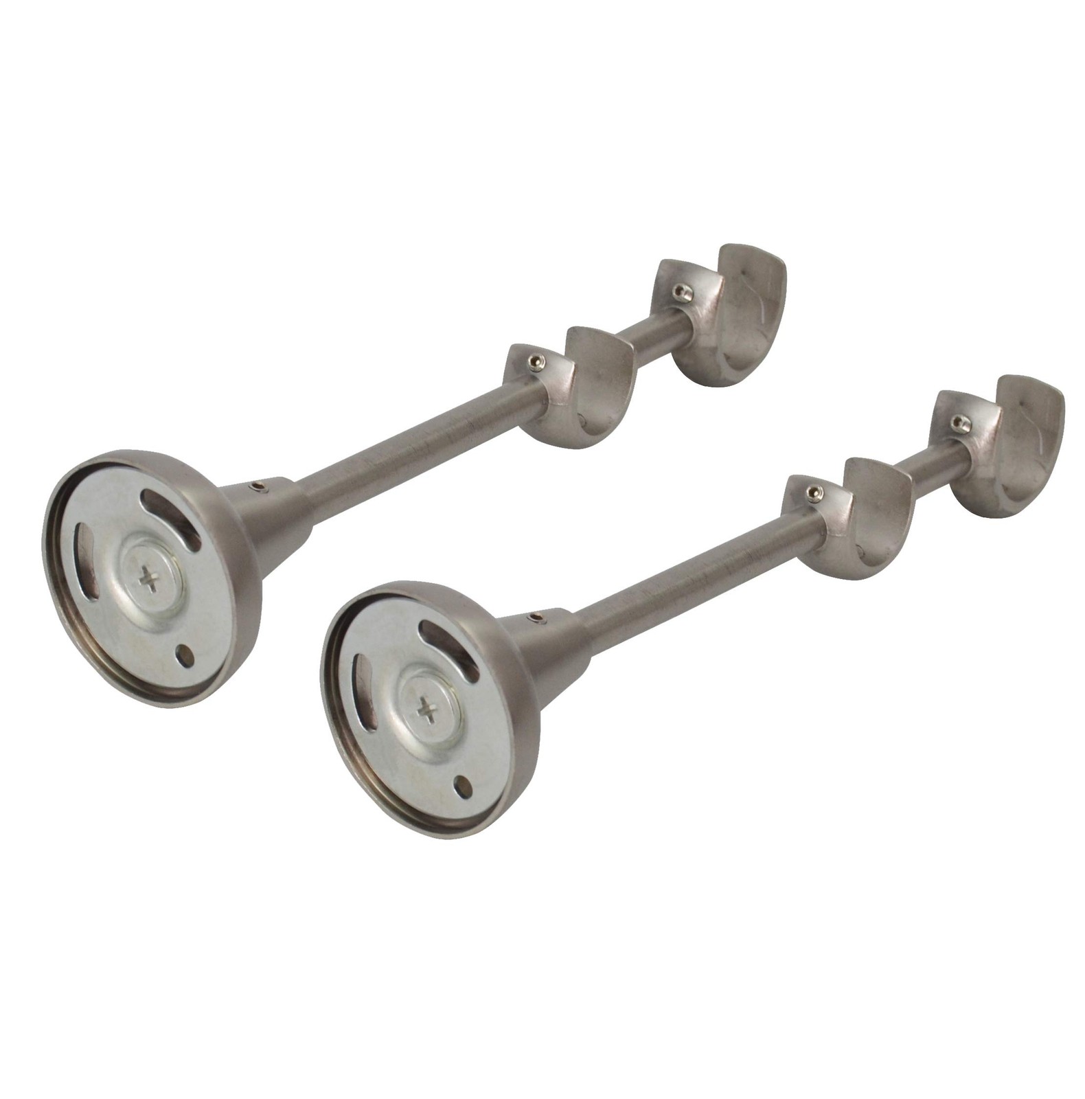 2 Pack Double Curtain Rod Bracket Stainless Steel Wall Mounted Rod Holder wit…