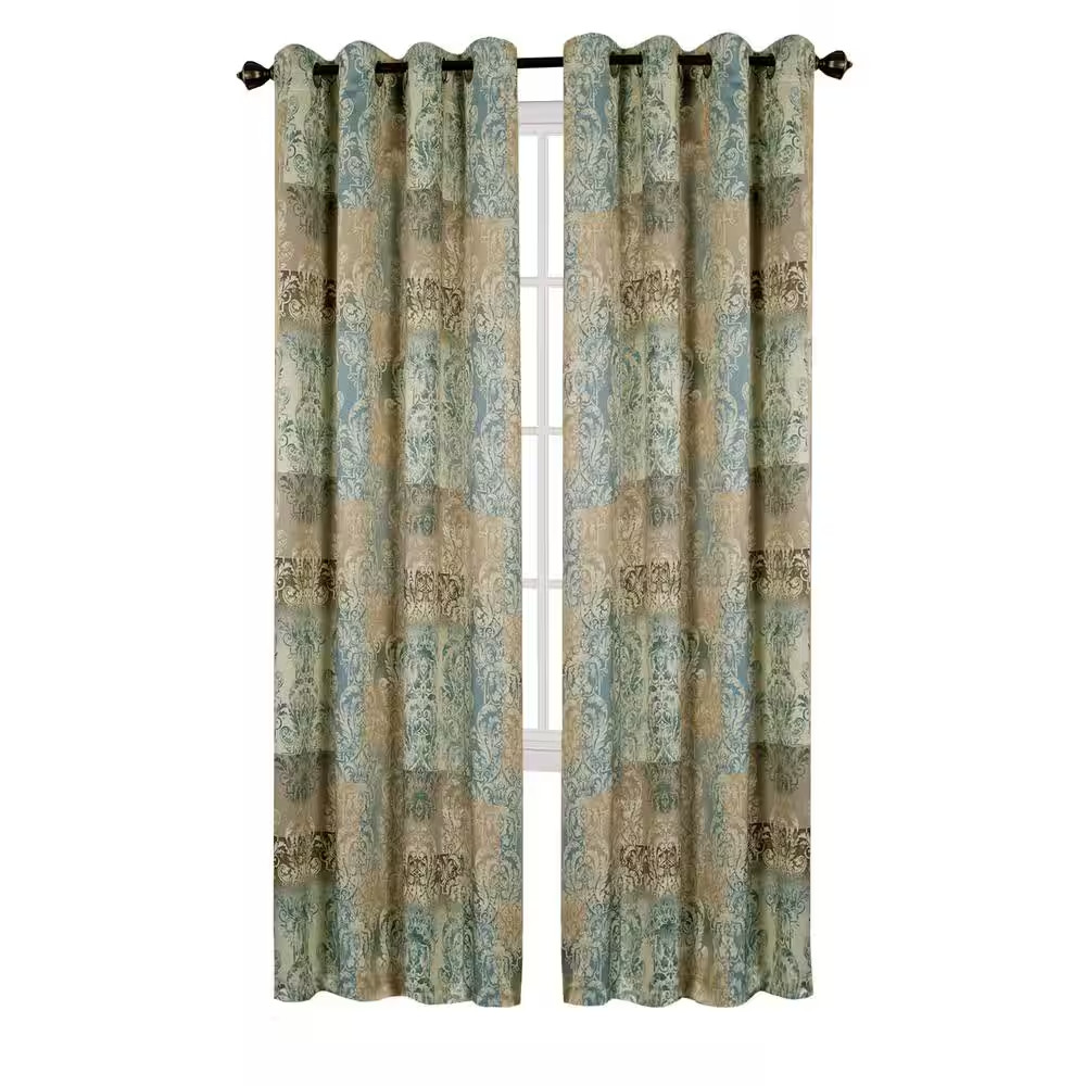 Vogue 50 In. W X 63 In. L Polyester Room Darkening Window Panel in Blue