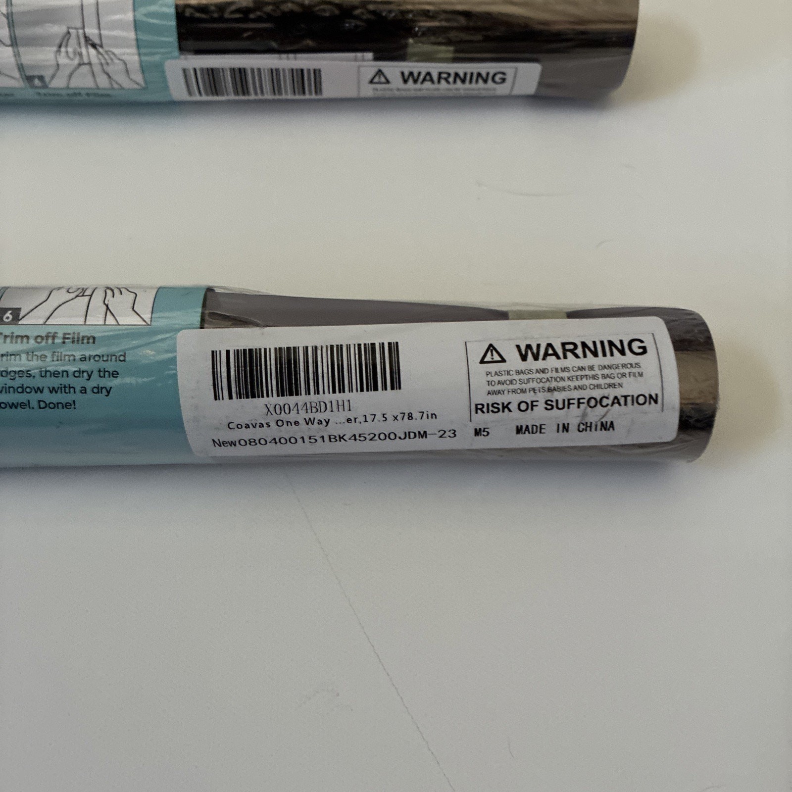 Lot Of 2 Coavas One Way Privacy Window Film Reflective Tint Static Sz 17.5×78.7