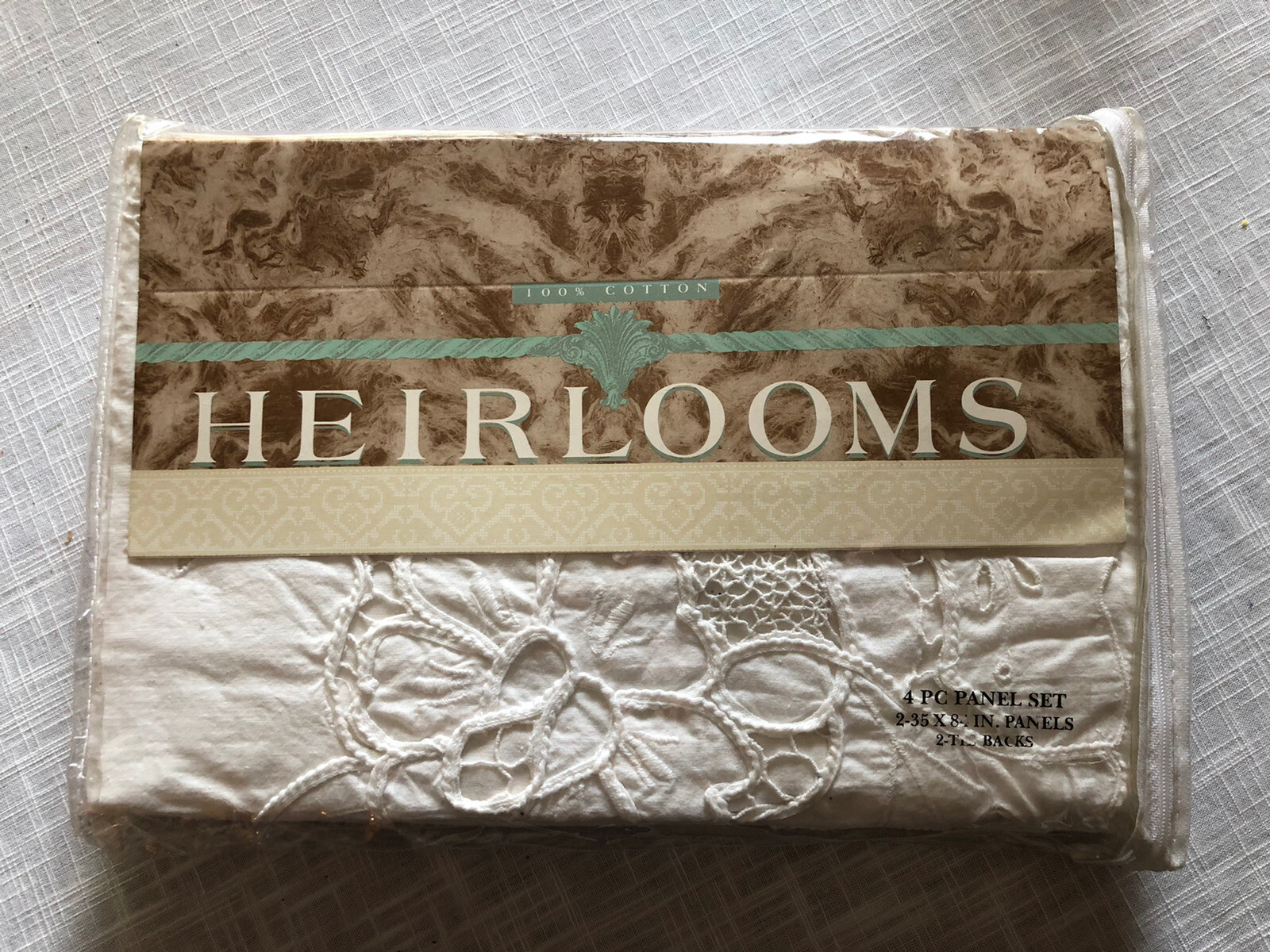 2 Sets of Vintage White 4 piece Drapery Panels From the Heirlooms Collection