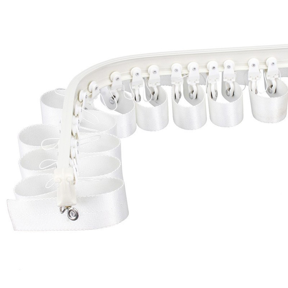 One Meter Aluminum Metal Alloy Bendable Window Tracks Curtain Poles White
