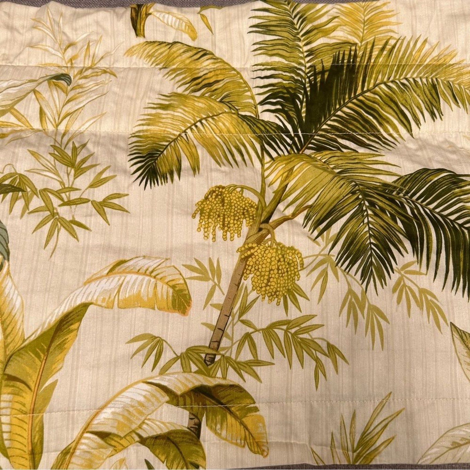 TOMMY BAHAMA Island Botanical Window Lined Valance Tropical Leaves#0901258B