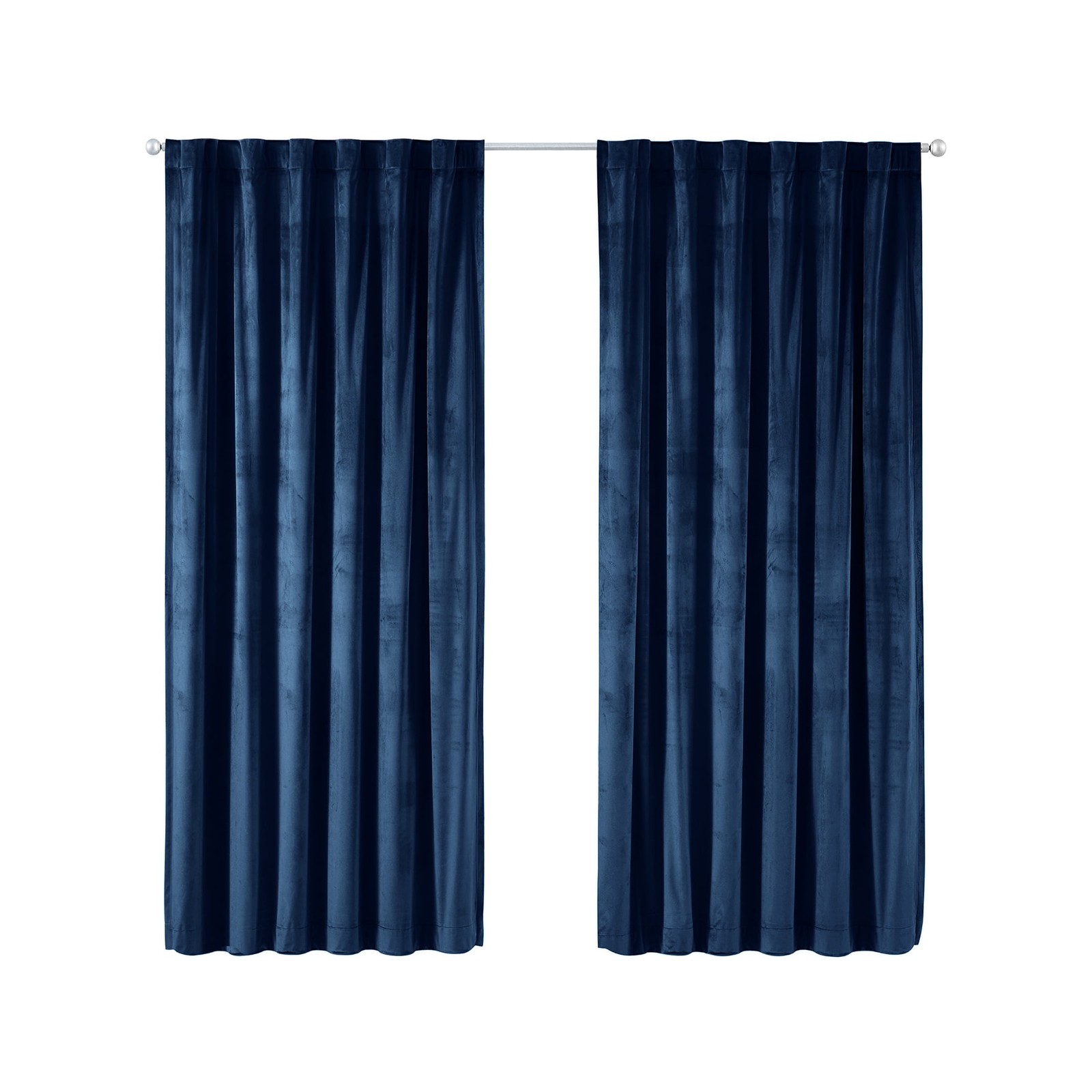 Dutch Velvet Solid 100% Blackout Single Curtain Panel Navy 52″ W x 84″ L