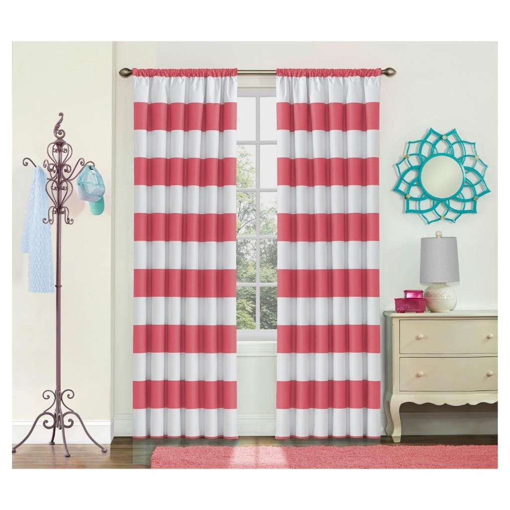 Peabody Blackout Window Curtain – Eclipse My Scene Pink and White 42″ x 63″