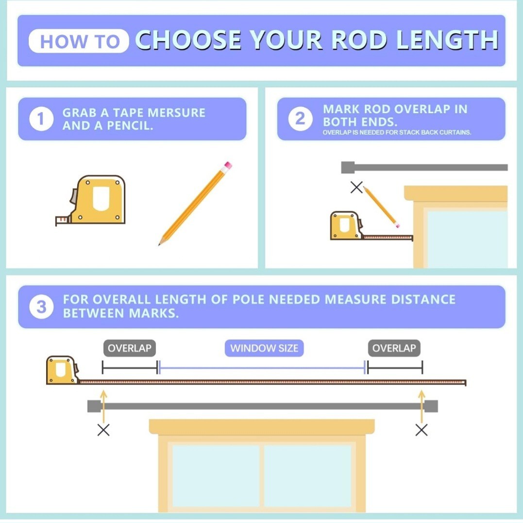 Byondeth Curtain Rods for Windows 16 to 88 Inches Adjustable Length 1 Inch