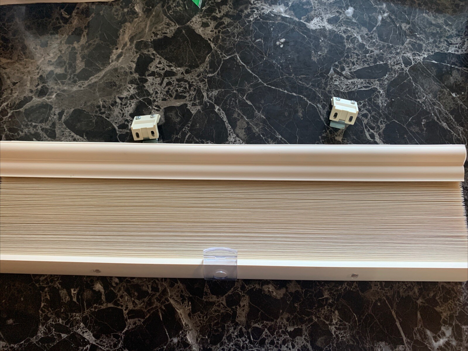 Blackout Shades Cordless Window Blinds Honeycomb Beige, 23”W x 64″H Nice Pre own