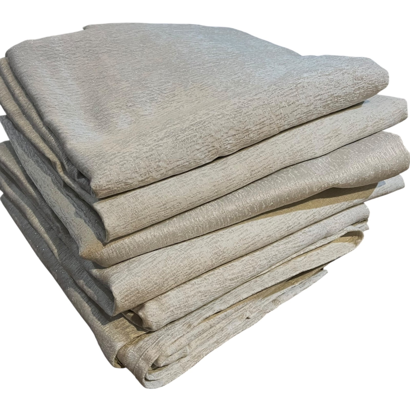 Waterford Fine Linens Metallic Silver Curtain Panels 50″ X 96″ Cotton/Polyester