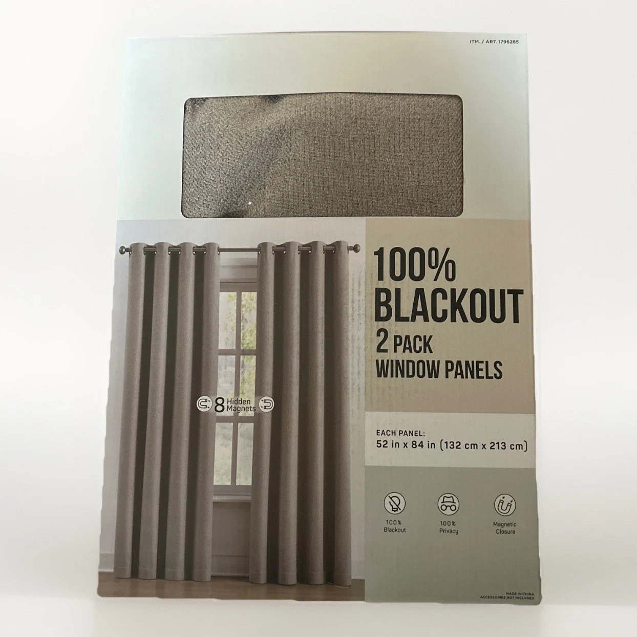 100% Blackout Panel Pair by Piper 52”x84” Magnetic Closure| 2 Pack Brown NEW