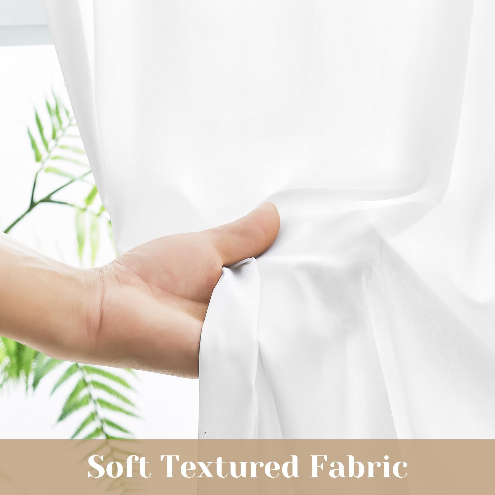French Door Curtains Non-See-Through Privacy White 26W X 72L Inch Set of 2