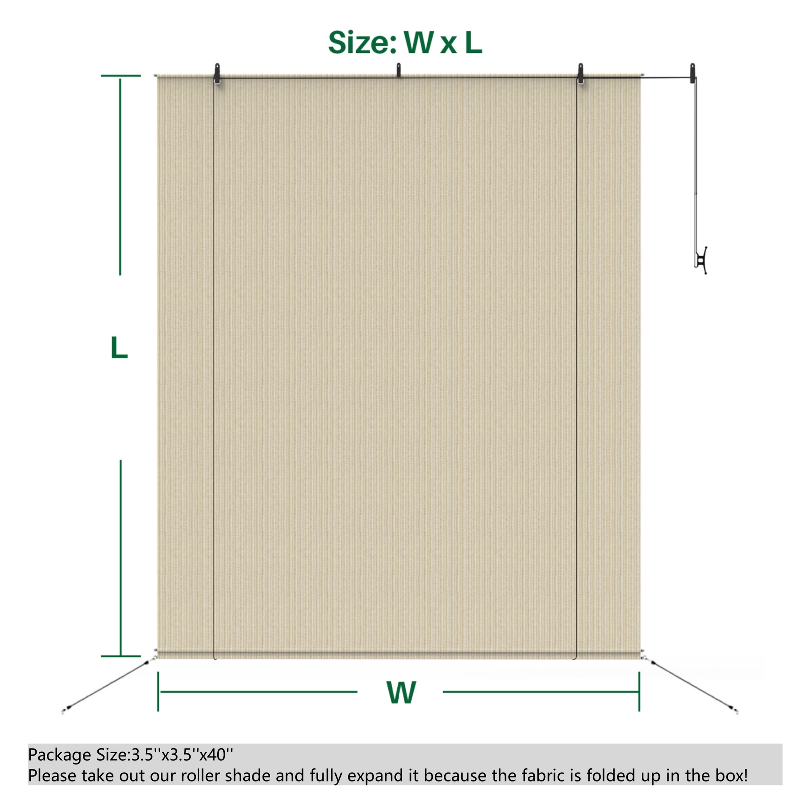 Roller up Shades Curtain Patio Deck Porch Pergola Balcony Backyard Outdoor-7FT