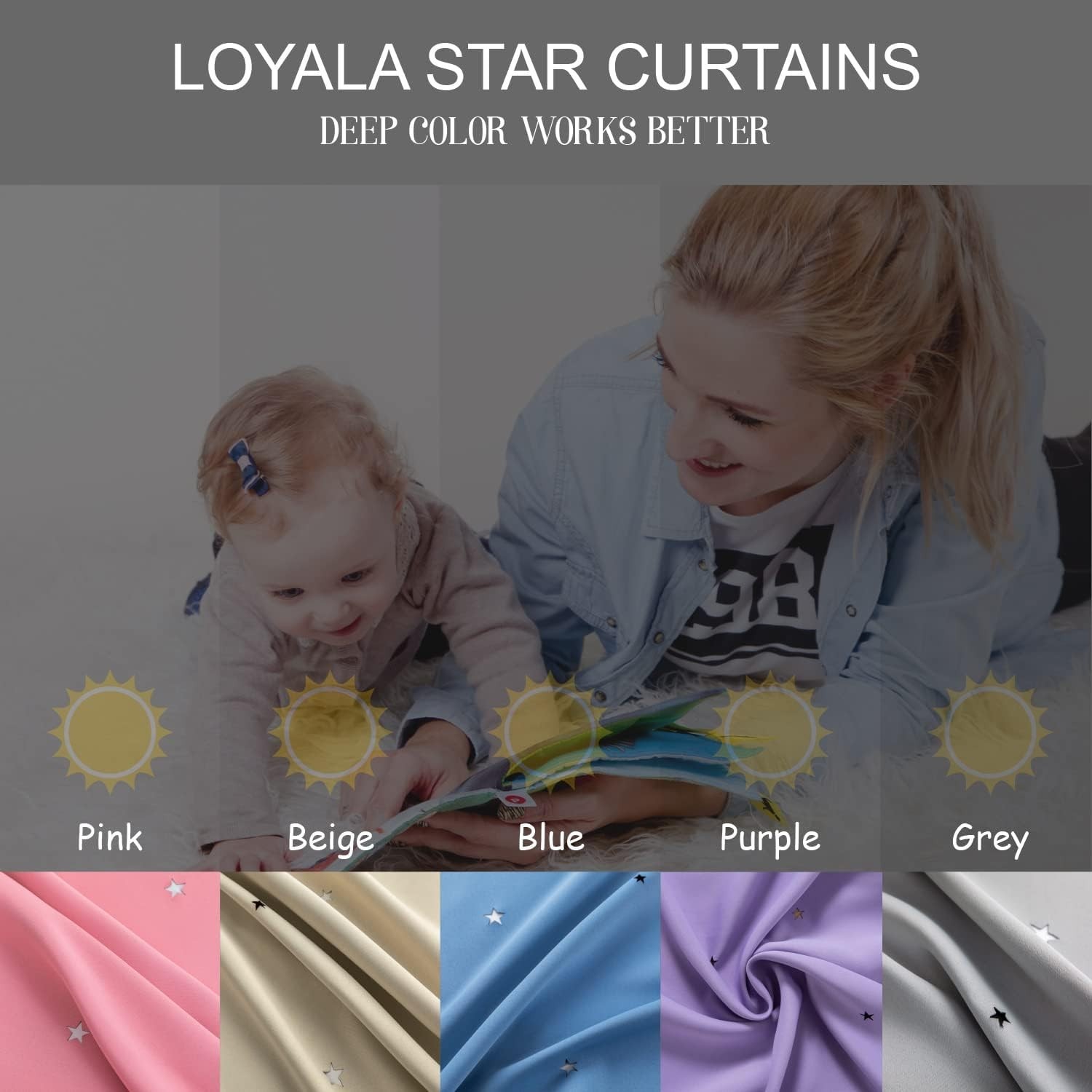 Energy-Saving Blackout Curtains with Star Design for Dreamy Kids’ Spaces – Beige