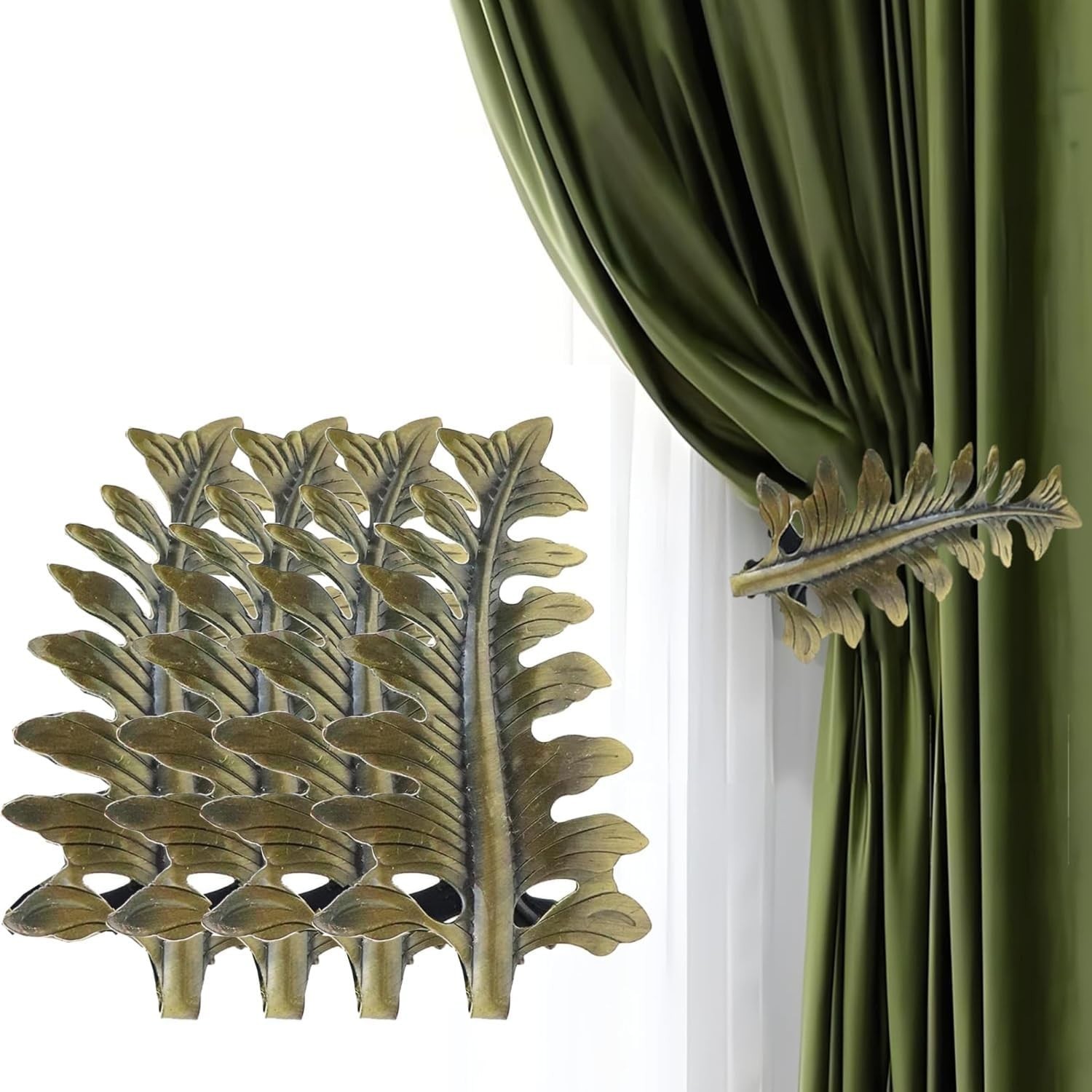 Vintage Leaf Curtain Holdbacks – Set of 4