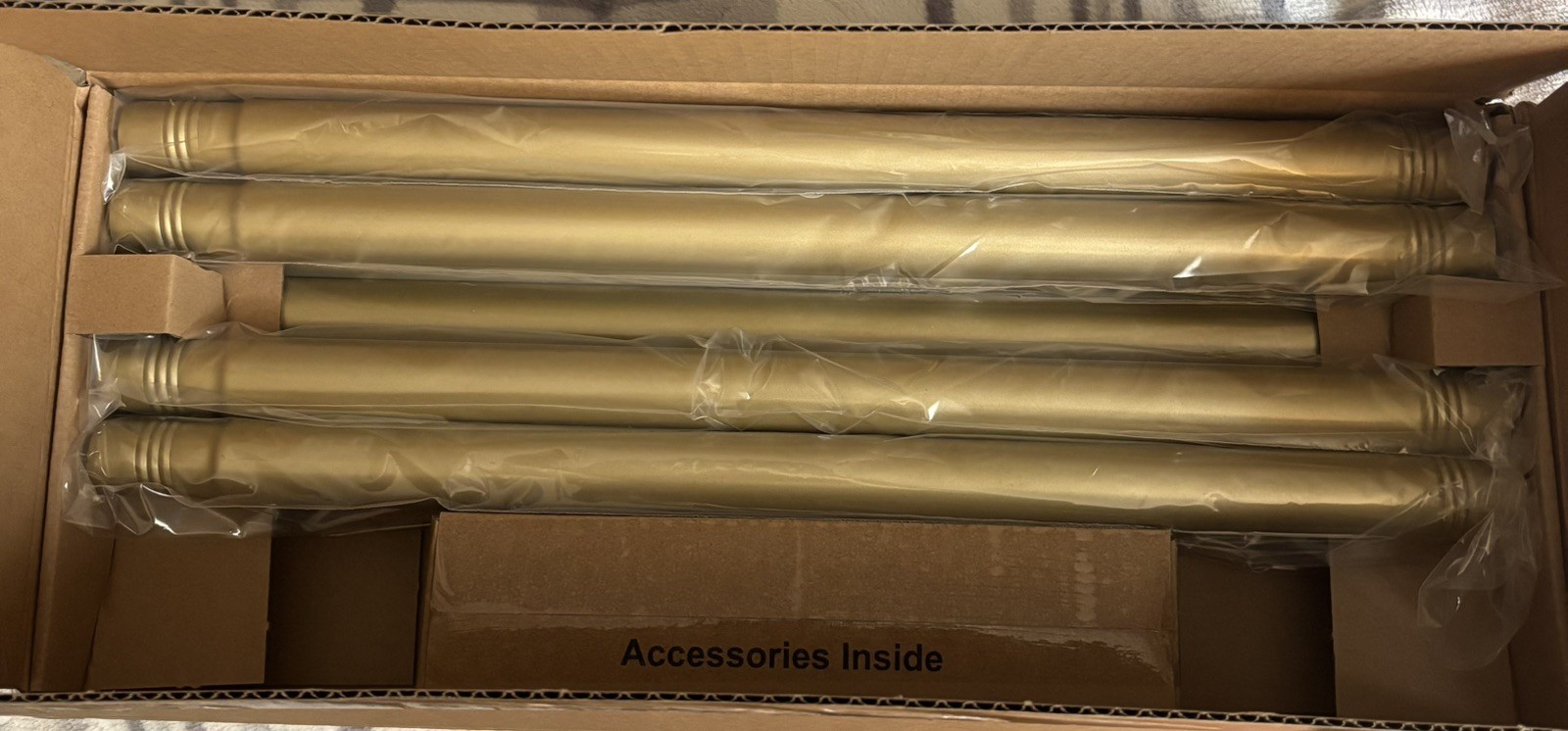 Byondeth Warm Gold Curtain Rods 16” to 144” – Adjustable Length 1 Inch Diameter