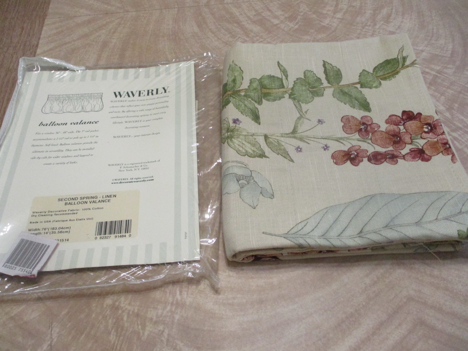 NIP Waverly second spring balloon valance florals berries ferns