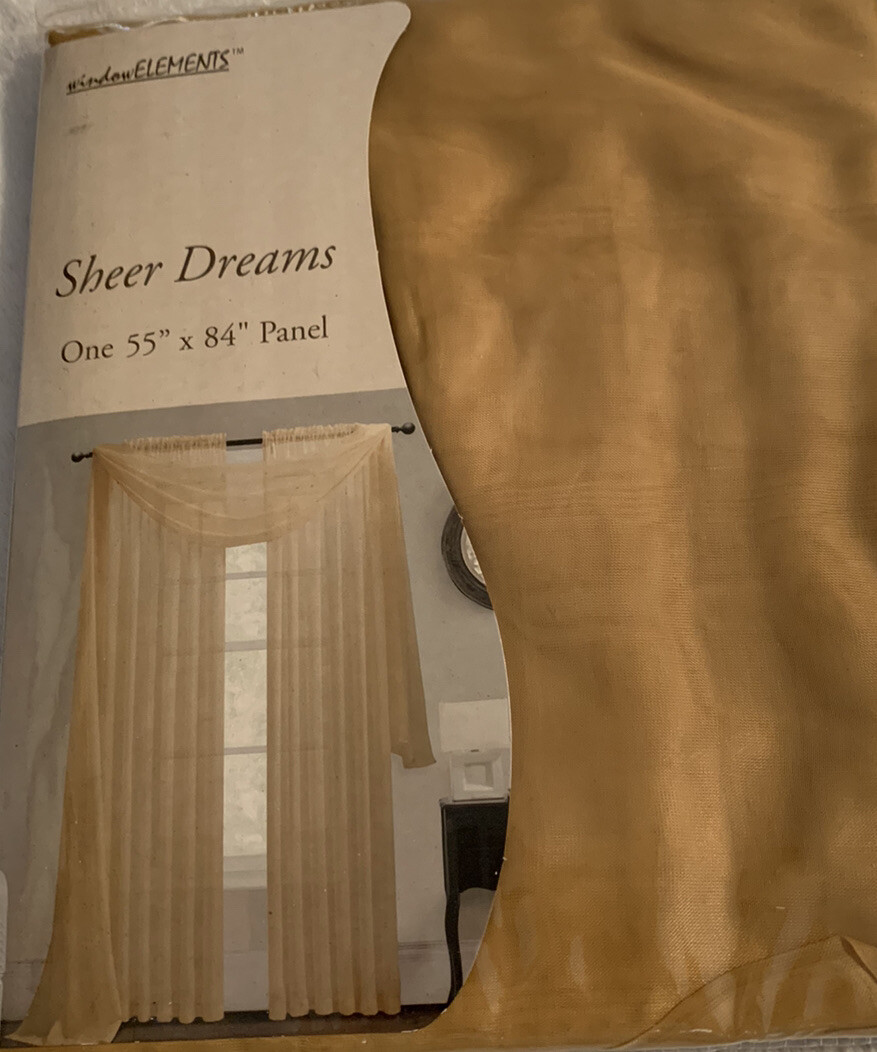 Window Elements Sheer Dreams Curtain Panel, Gold, 55″ x 84″