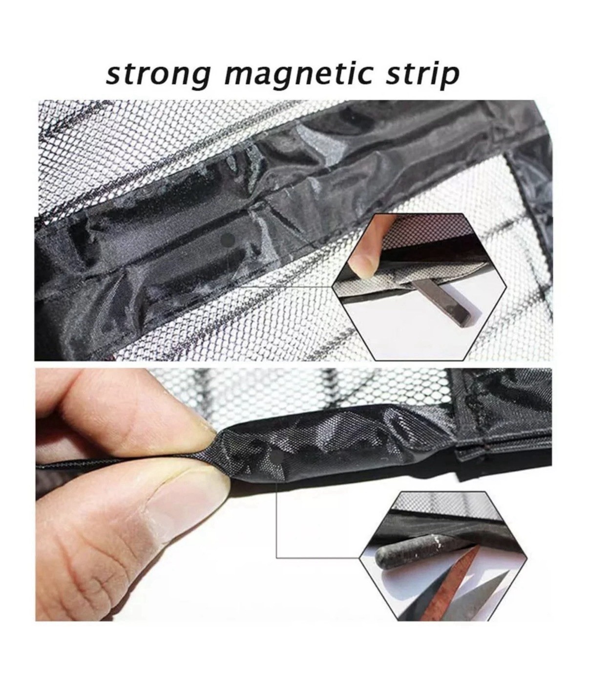 Magic Magnetic Door Mesh Net Fly Screen Mosquito Bug Curtain Hands Free Black AU