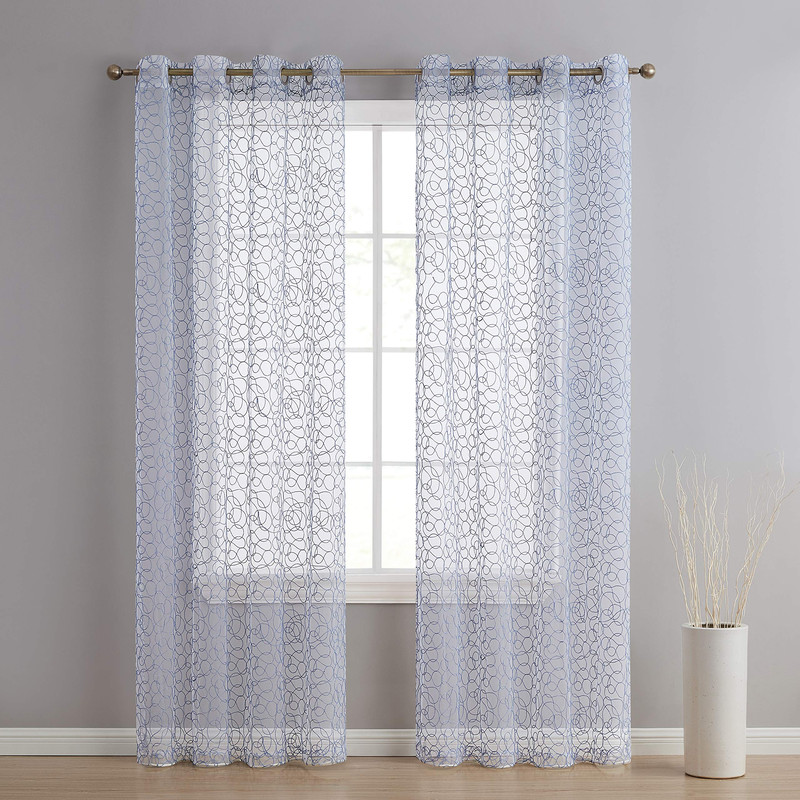 Hlc.Me Audrey Embroidered Premium Soft Decorative Sheer Voile Light Filtering