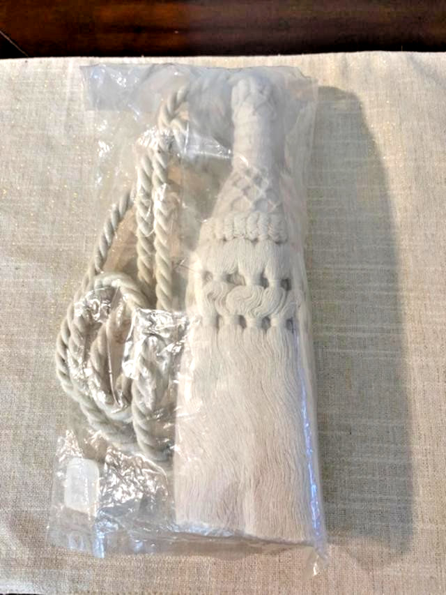 NWT ~ Soft Surroundings (2) Ivory Antique White Cotton Crochet Tie Backs