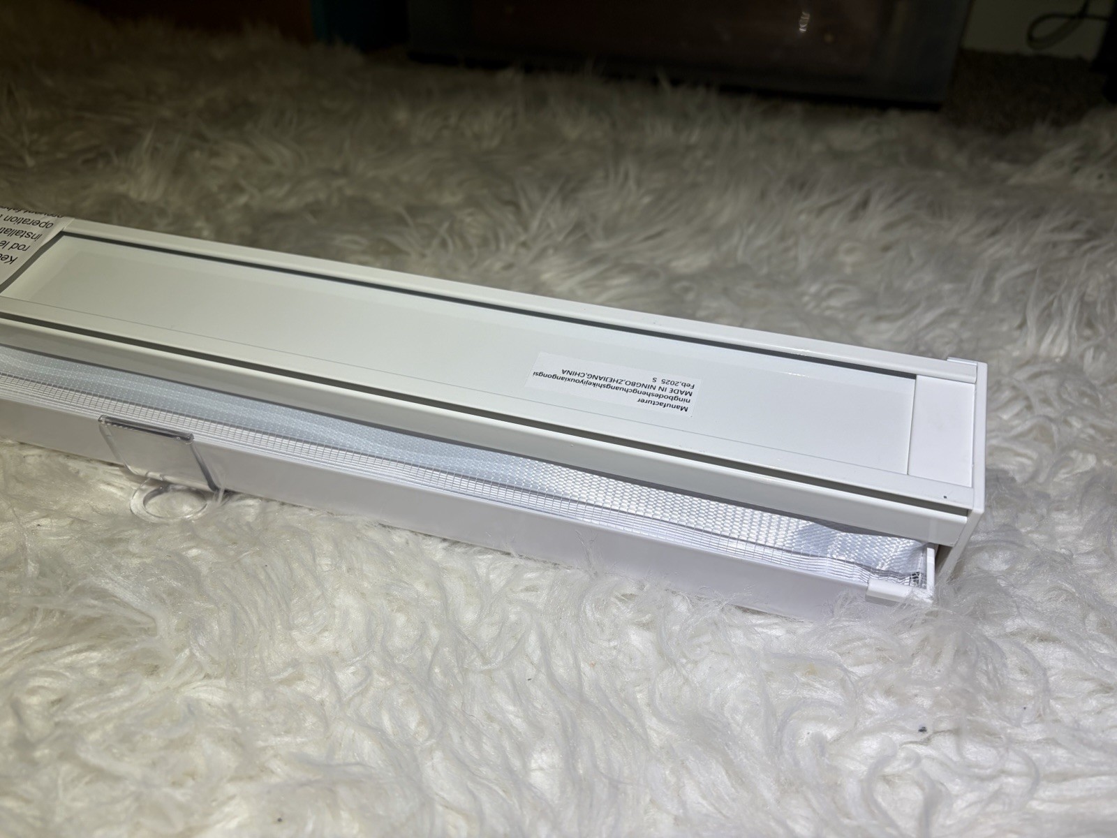 White Plastic Roller Shade Light Filtering Window Frame Mounted Modern Blind