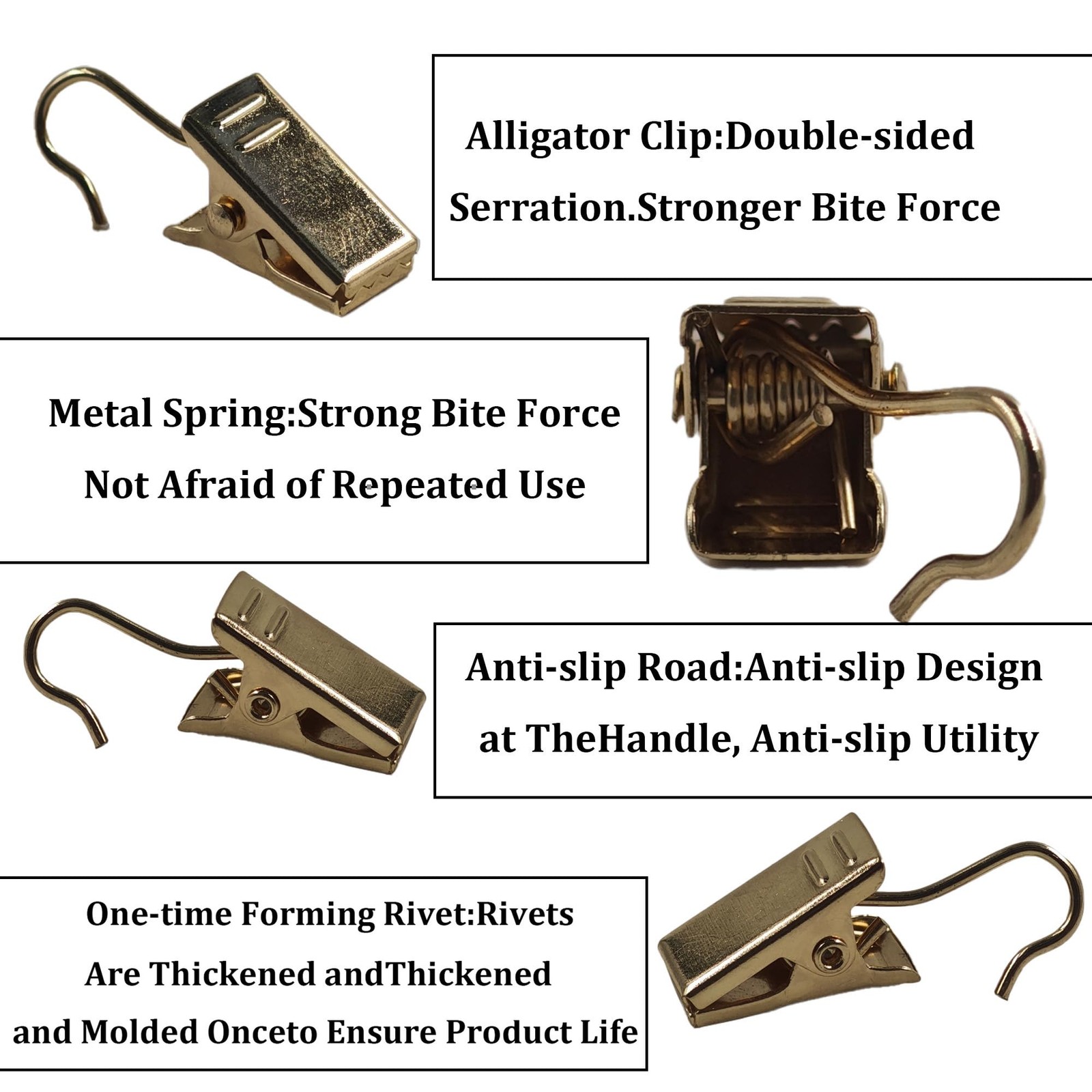 30Pcs Gold Small Curtain Clips with Hooks, Mini Metal Hook Clips for Photos, …