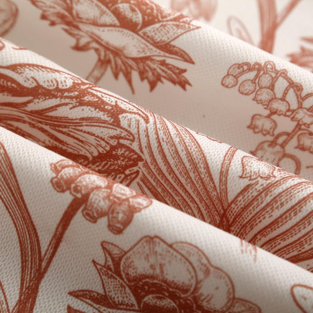 Blackout Curtains 2 Panels Poppy Floral 52″ W X 96″ L
