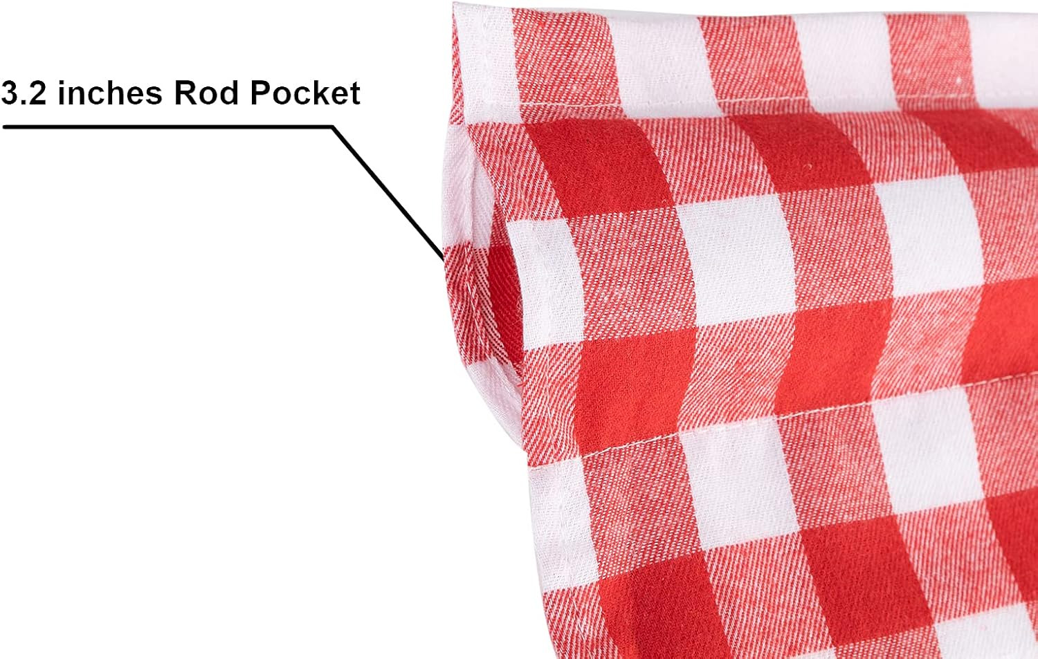 2 Pack Buffalo Check Plaid Window Valances Red and Black Farmhouse Design Windo