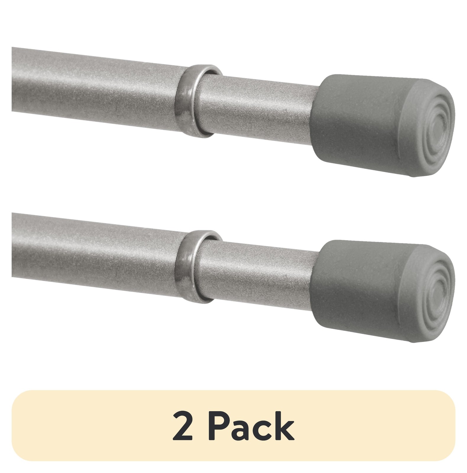 (2 pack) 18-28 in. Spring Tension Curtain Rod, 7/16 in. Diameter Steel Tube