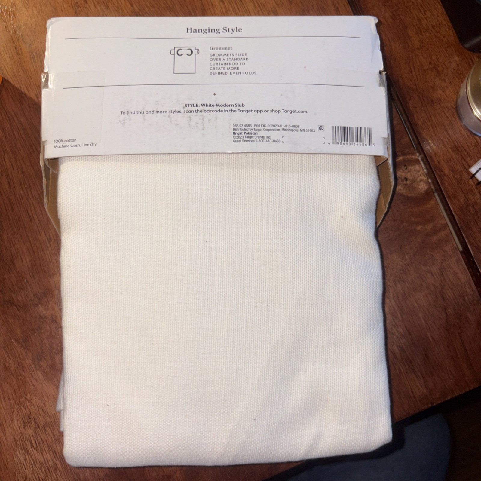 Threshold Light Filtering Curtain Panel White Modern Slub 54×84 Grommet New