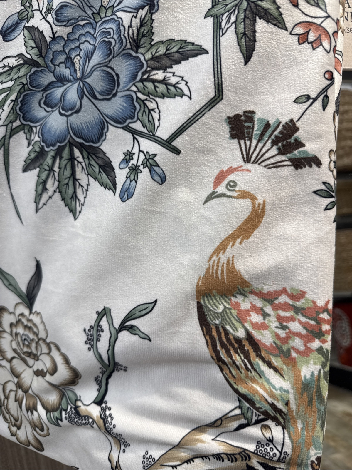 (2) Callisto Peacock Bird Prints Rod Pocket Panels 38”x 96” ~New~