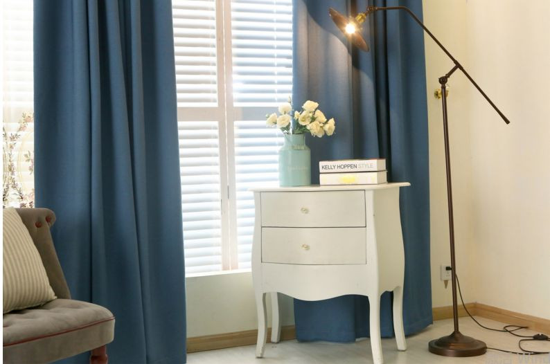 DELUXE QUALITY BLOCKOUT EYELET CURTAINS LINEN VELVET PURE FABRIC DARK TEAL BLUE