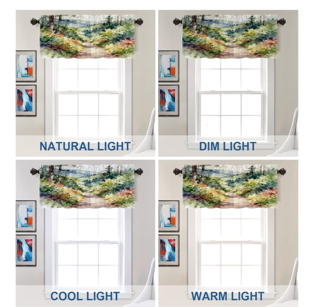 Batmerry Landscape Mountain Kitchen Valance-52″x18″-NEW IN ORIG PKG