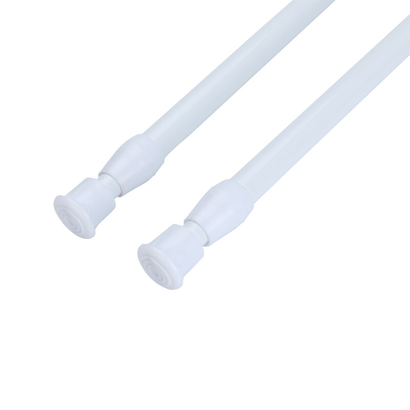 2Pack Adjustable White Spring Tension Curtain Rod Expandable Poles for Wardrobe