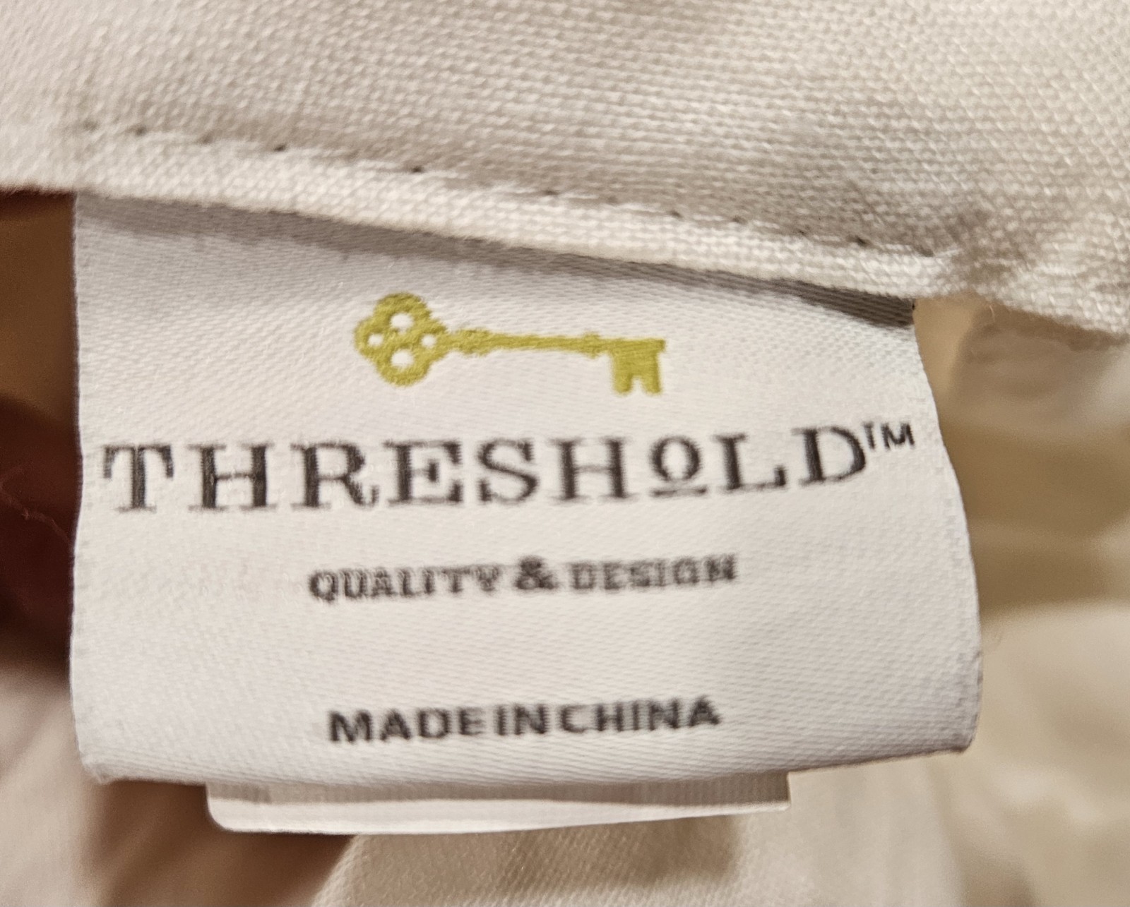 Threshold Light Filtering 100% Linen White Rod Pocket Single Curtain Panel 51×79