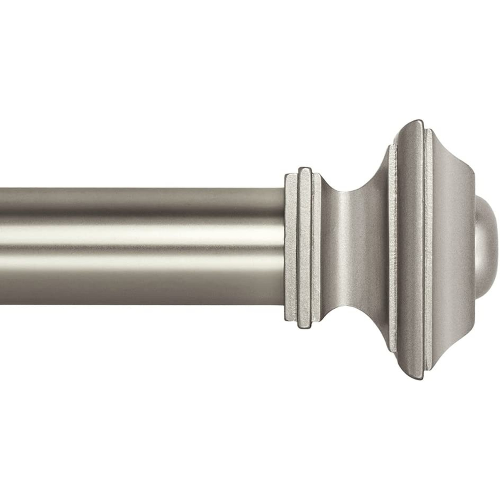 Ivilon 48-86″ Satin Nickel Curtain Rod 1-1/8″ Square Design Window Treatment