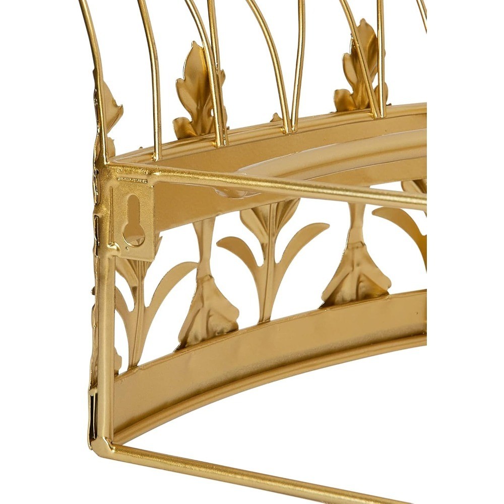 Decorative Metal Curtain Rod Crown Finial Gold Finish Canopy Bed Crown