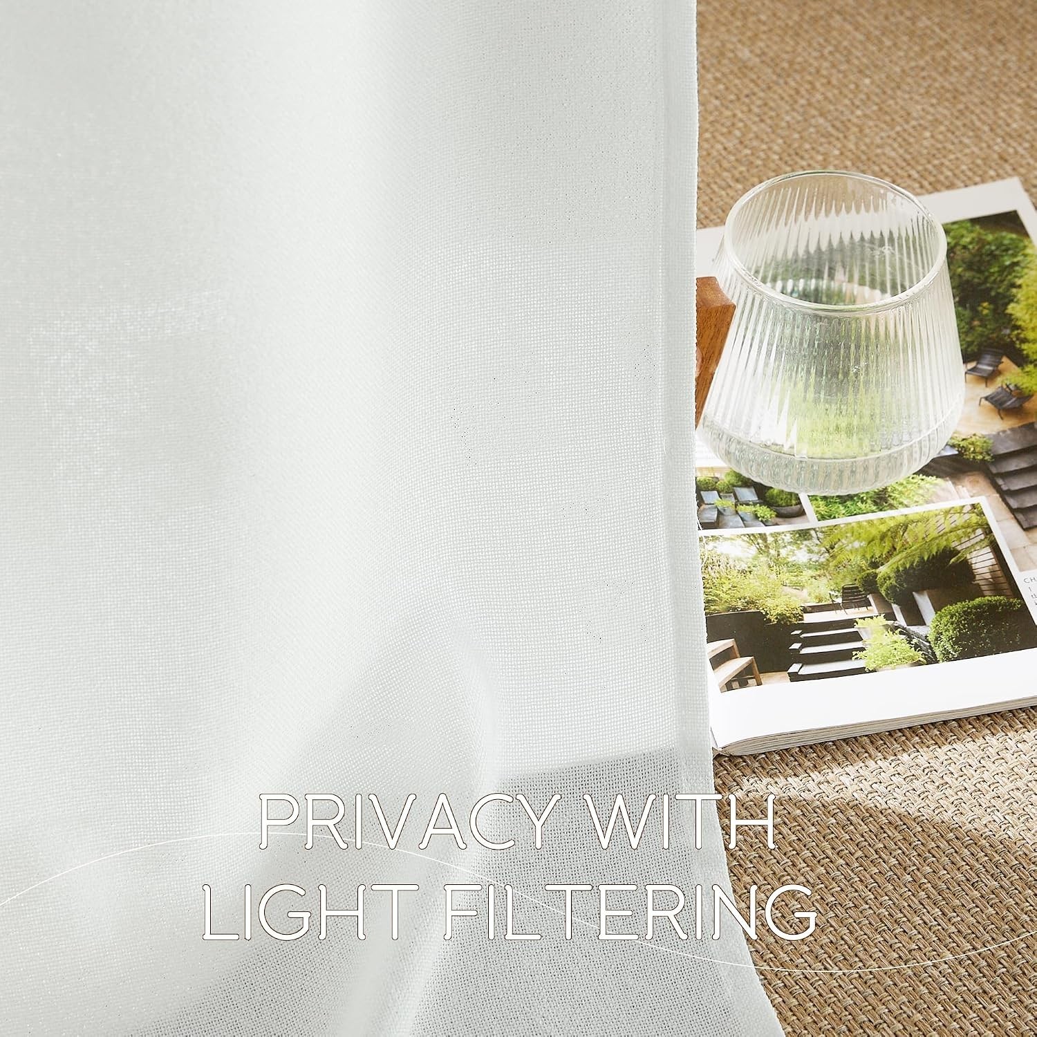 Wide Compatibility Ivory Sheer Curtains, 84″ Faux Linen – Perfect for Any Room