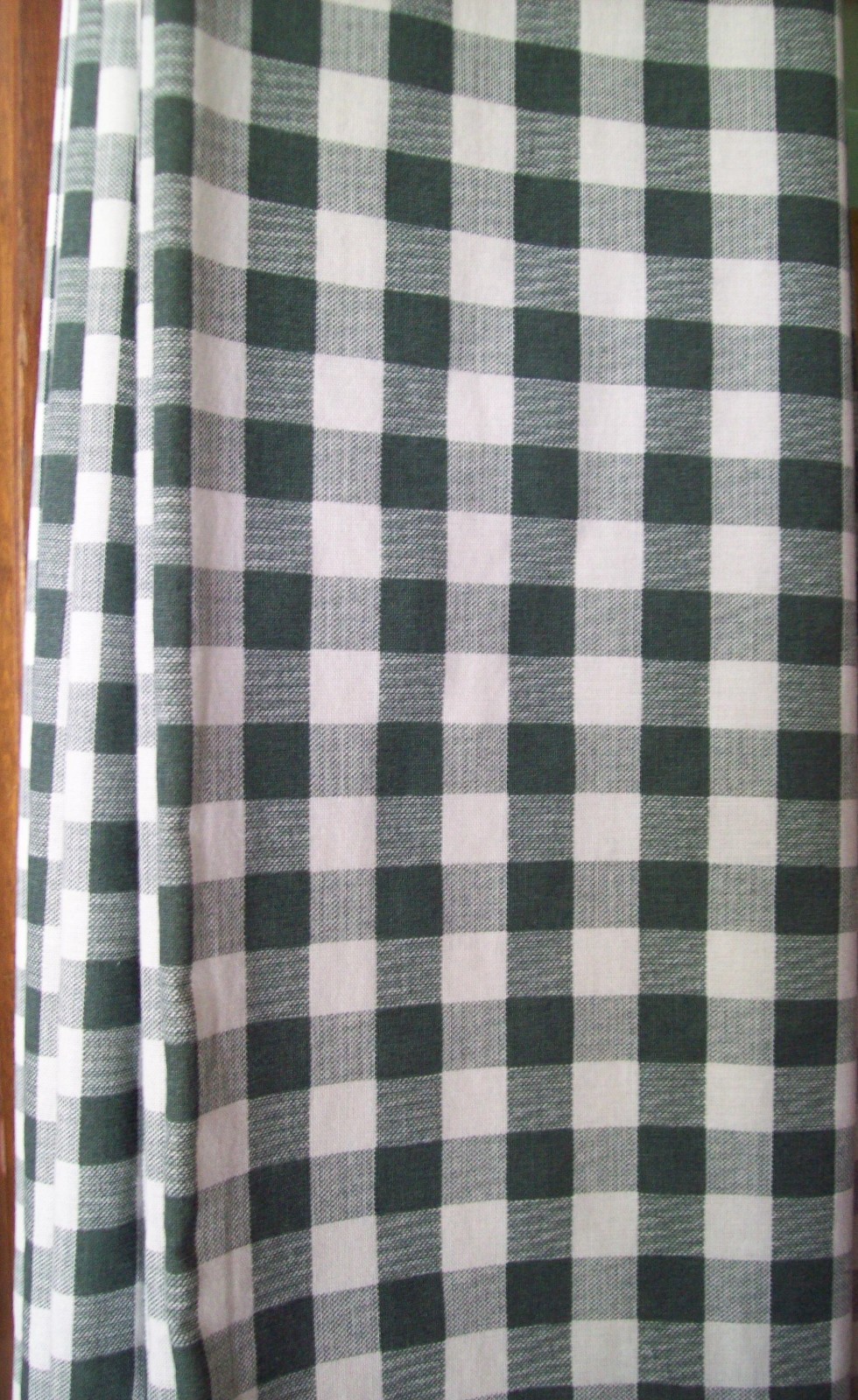 Gingham Tab Top Curtain PANELS AND VALANCES Green/Ivory 40 x 82 TWO PAIRS Sears