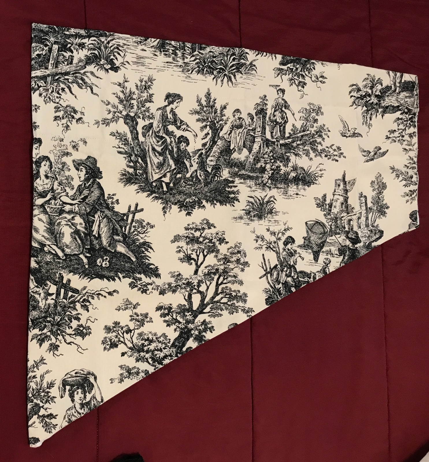 WAVERLY COUNTRY LIFE Black & Cream Toile 52”x 20” ASCOT Window Valance “NEW”
