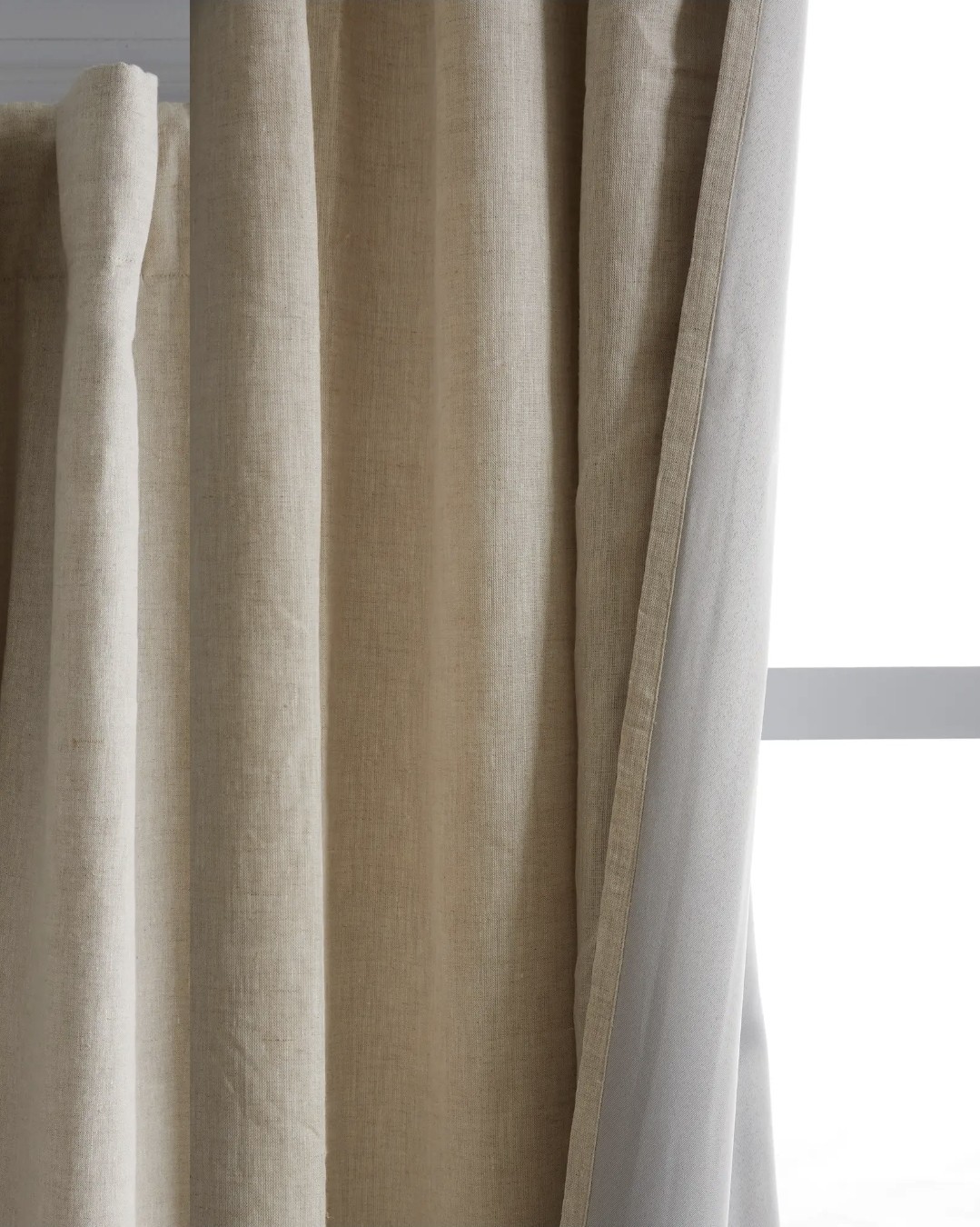 NWOT QUINCE European Linen Room Darkening Curtain TWO PanelS Flax 96” X 108”
