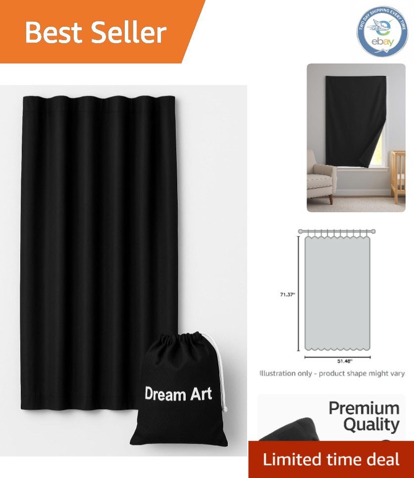 Effortless Installation Blackout Curtain – 95-100% Darkness, Travel Friendly
