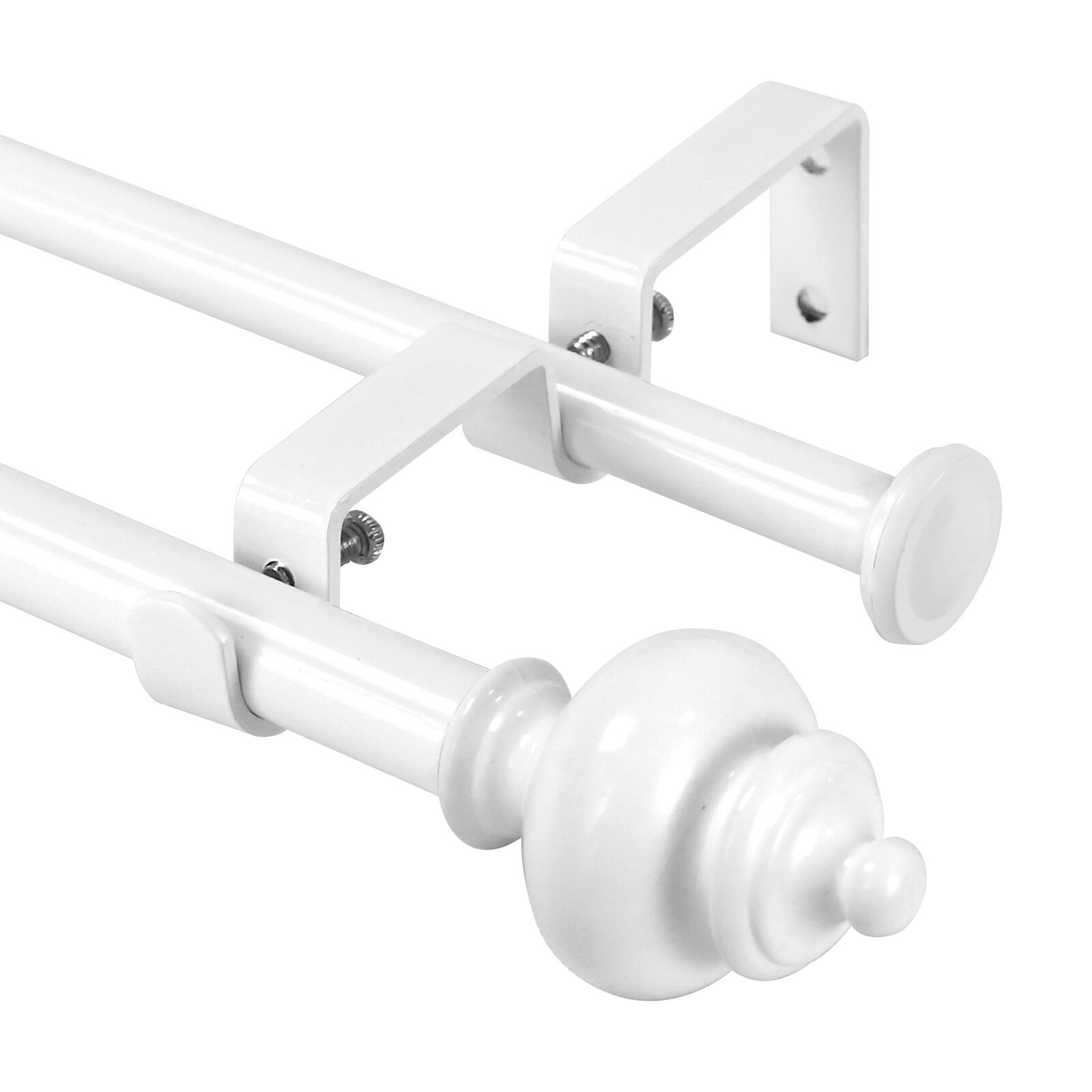 5/8″ Gourd Adjustable Double Drapery Curtain Rod Set, 28″-48″/48″-84″/84″-120″