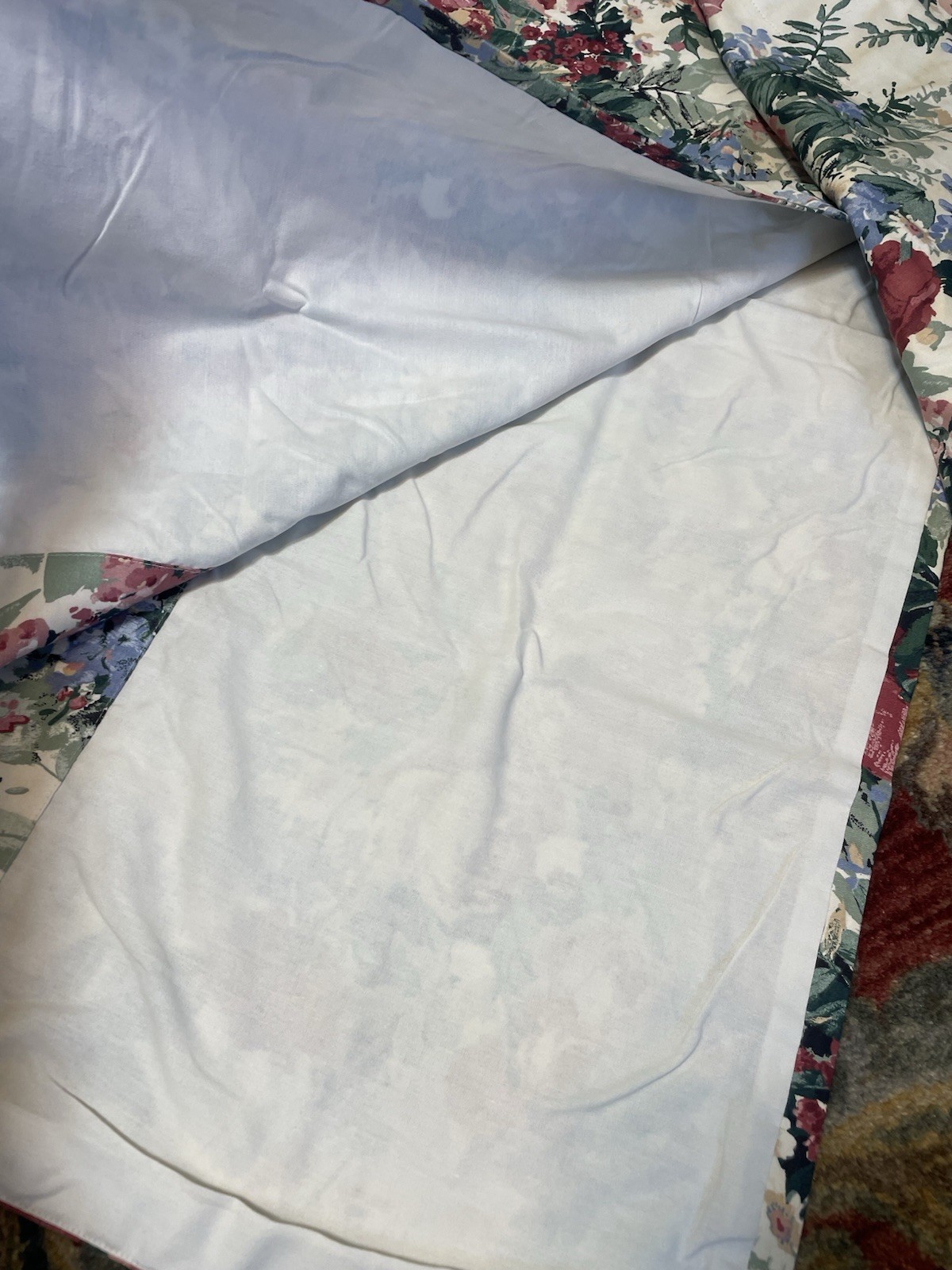 Kaufman Pink Green Blue CUSTOM VALANCE French Country Lined Floral 180”x18”