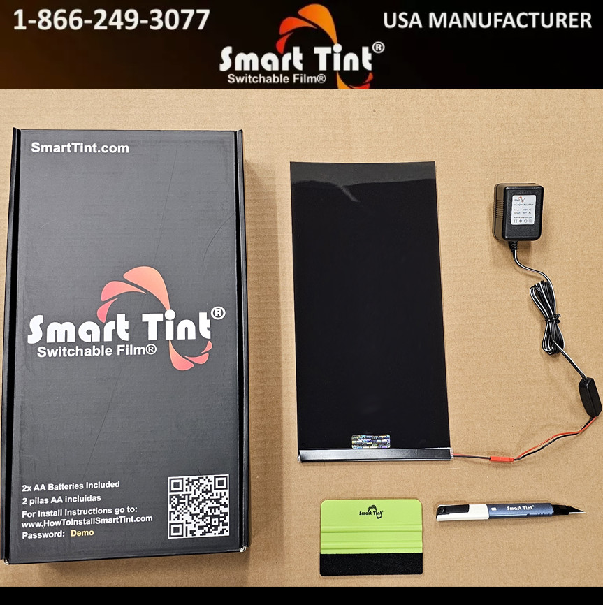 1 Piece Black Genuine Smart Tint Switchable Glass Smart film USA Manufactured