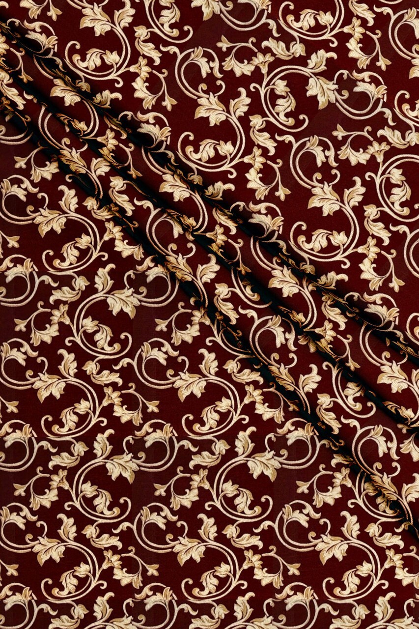 Drapery Panel – Red & Gold – Rayon/Polyester- 55″-MLK