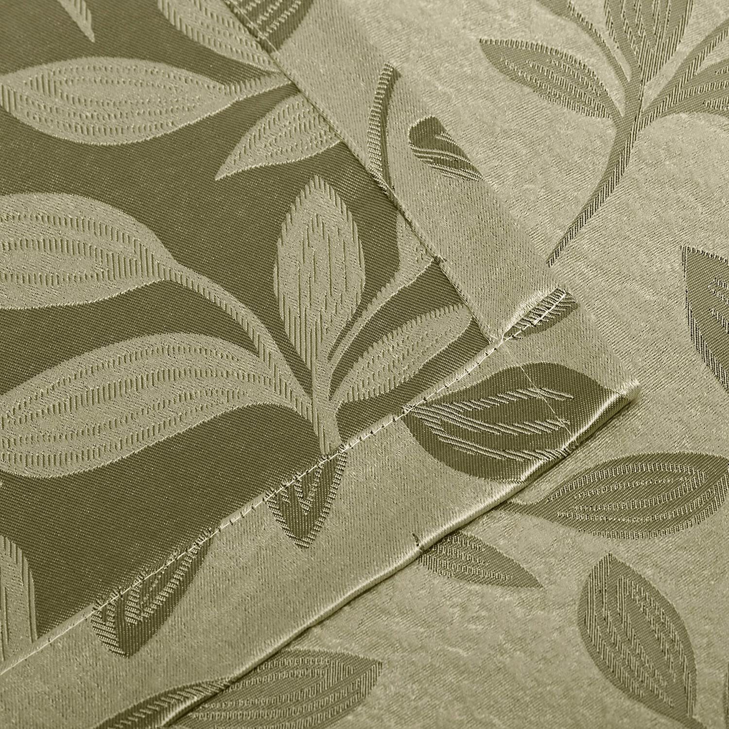 Set 2 Sage Green Leaves Curtains Panels Drapes Pair 63 84 96 108 in L Darkening