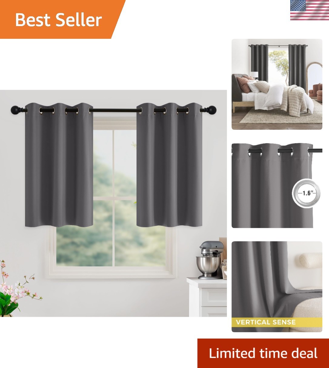 Contemporary Grey Blackout Drapes – 36
