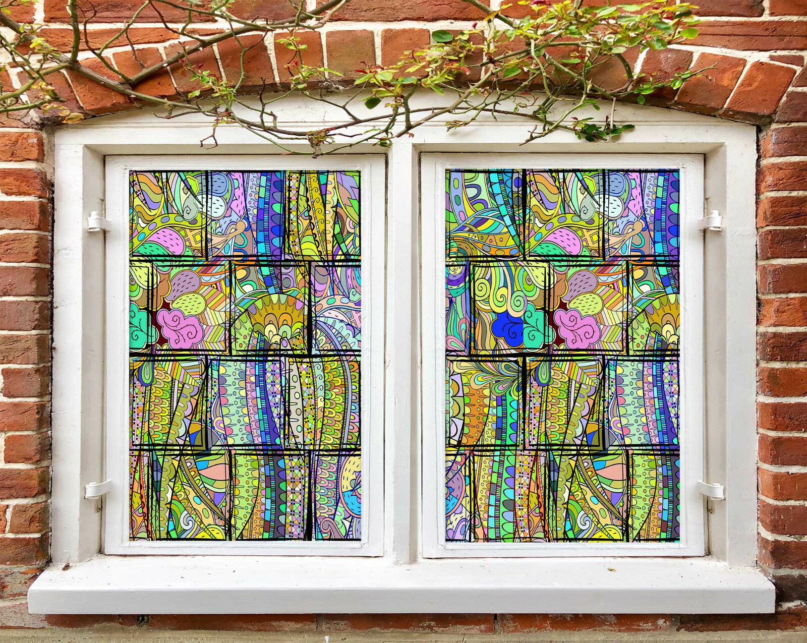 3D Green Octopus Legs ZHUA439 Window Film Print Sticker Cling Stained Glass UV